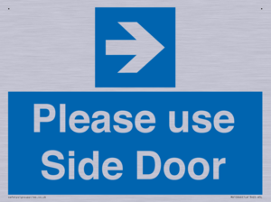 Please use Side Door (arrow Right) 